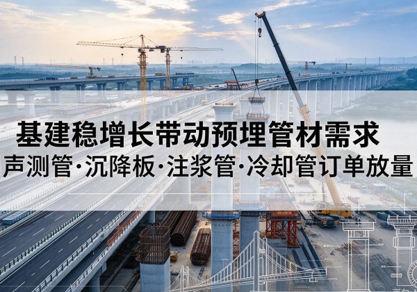 冷水滩基建稳增长带动预埋监测管材需求，声测管、沉降板、注浆管订单持续放量